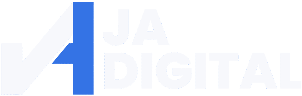 JA Digital Logo valkoisena